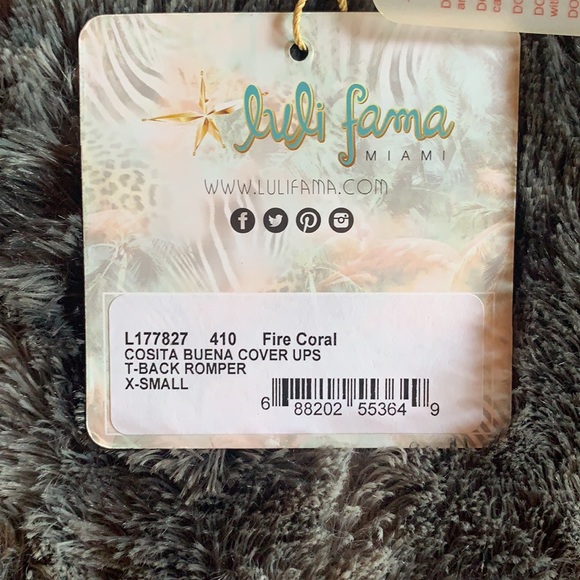Luli Fama Cover Up Fire Coral color sold out XS S - Picture 6 of 7